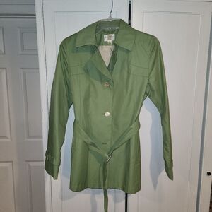 Green Women's belted trench coat size M (Gallery brand)